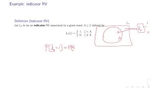 Expected value of an indicator function