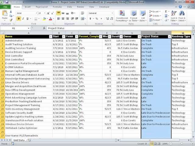 Swimlane Timeline Webinar Oct 2011 (Excel Source File Demo) Part 5 of 6