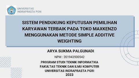 Aplikasi SPK Pemilihan Karyawan Terbaik Menggunakan Metode Simple Additive Weighting.