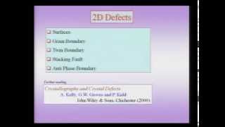 Mod-01 Lec-28 Defects in Crystals