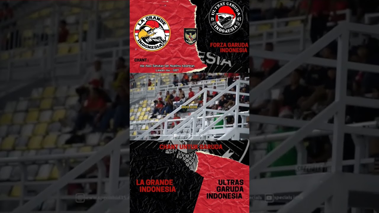 Chant versi Timnas Ale Ale Aleo Satukan lah Nyalimu kalahkan lawan mu 