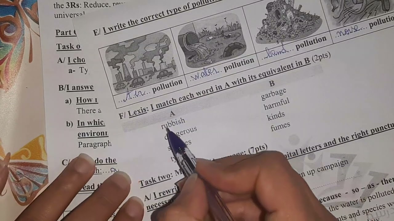 اختبار الفصل الثاني لغة انجليزية سنة ثالثة توسط