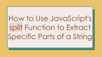 How to Use JavaScript