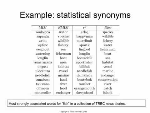 PRF 6: statistical synonyms (examples)