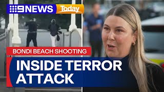 Witness describes Bondi Beach terror shooting as it unfolded | 9 News Australia