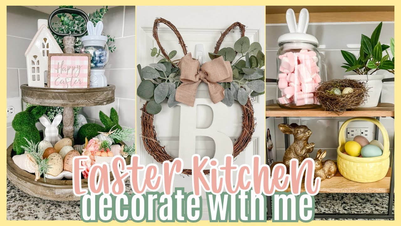EASTER DECORATE WITH ME 🐰Spring Kitchen Decor Ideas #springkitchendecor ...