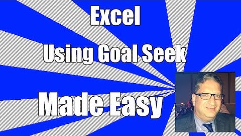 How to use The Excel Goal Seek Function - Goal Seek Excel 2010, 2007, 2013  2016 tutorial