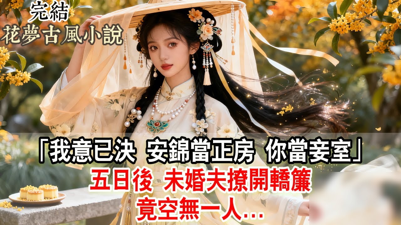 【完結爽文】我意已決，安錦當正房，你當妾室”5日後，未婚夫 撩開轎簾，竟空無一人