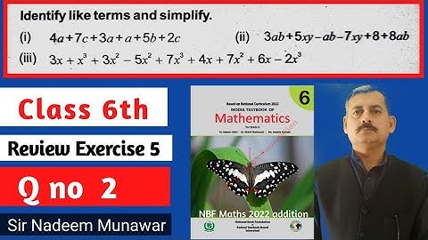 Class 6 Review Exercise 5 Q no 2 NBF Maths Review Ex 5 federal board Maths  6th Sir Nadeem Munawa