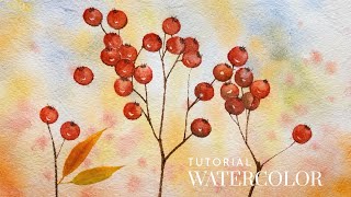 How to Paint Autumn Berries in Watercolor | Easy Watercolor Tutorial