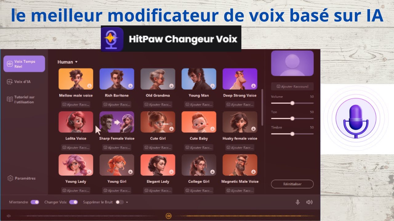 Meilleur modificateur de voix basé sur IA en temps réel avec des voix
