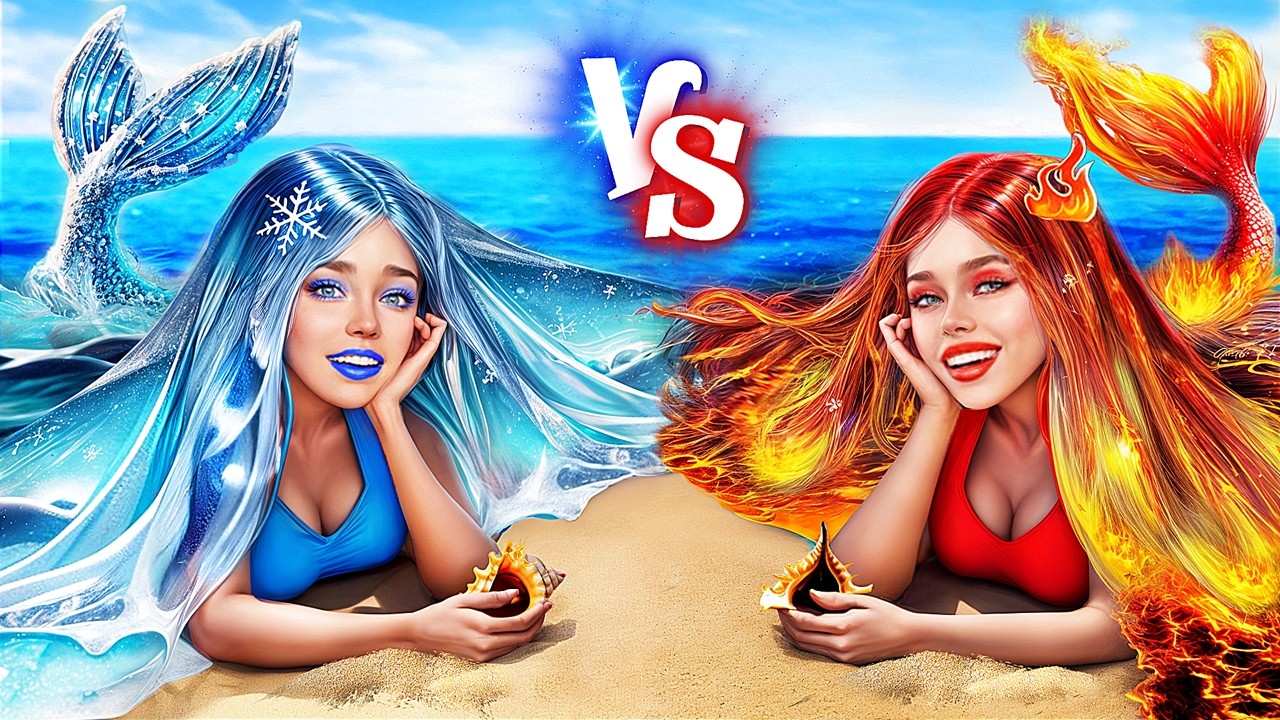 Hot vs Cold Mermaids! วิธีเป็นคนดังบนเกาะร้าง! - YouTube