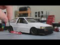 Building a Toyota AE86 Levin Model Car Full Build Step by Step | FUJIMI Drift King 1/24 Scale