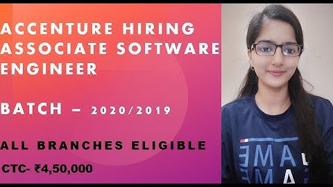 Accenture hiring Associate Software Engineer || Batch – 2020/2019 || All Branches Eligible