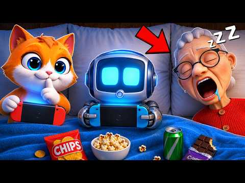 We had a SECRET SLEEPOVER from GRANNY! (I Am Cat VR)