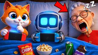 We had a SECRET SLEEPOVER from GRANNY! (I Am Cat VR) screenshot 5
