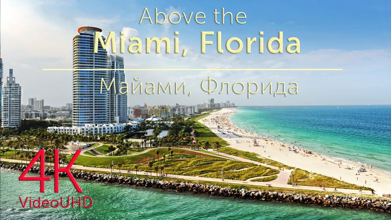 Above Miami, Florida & Relaxing Music, video in 4K (UHD) | Майами с высоты птичьего полета 4К