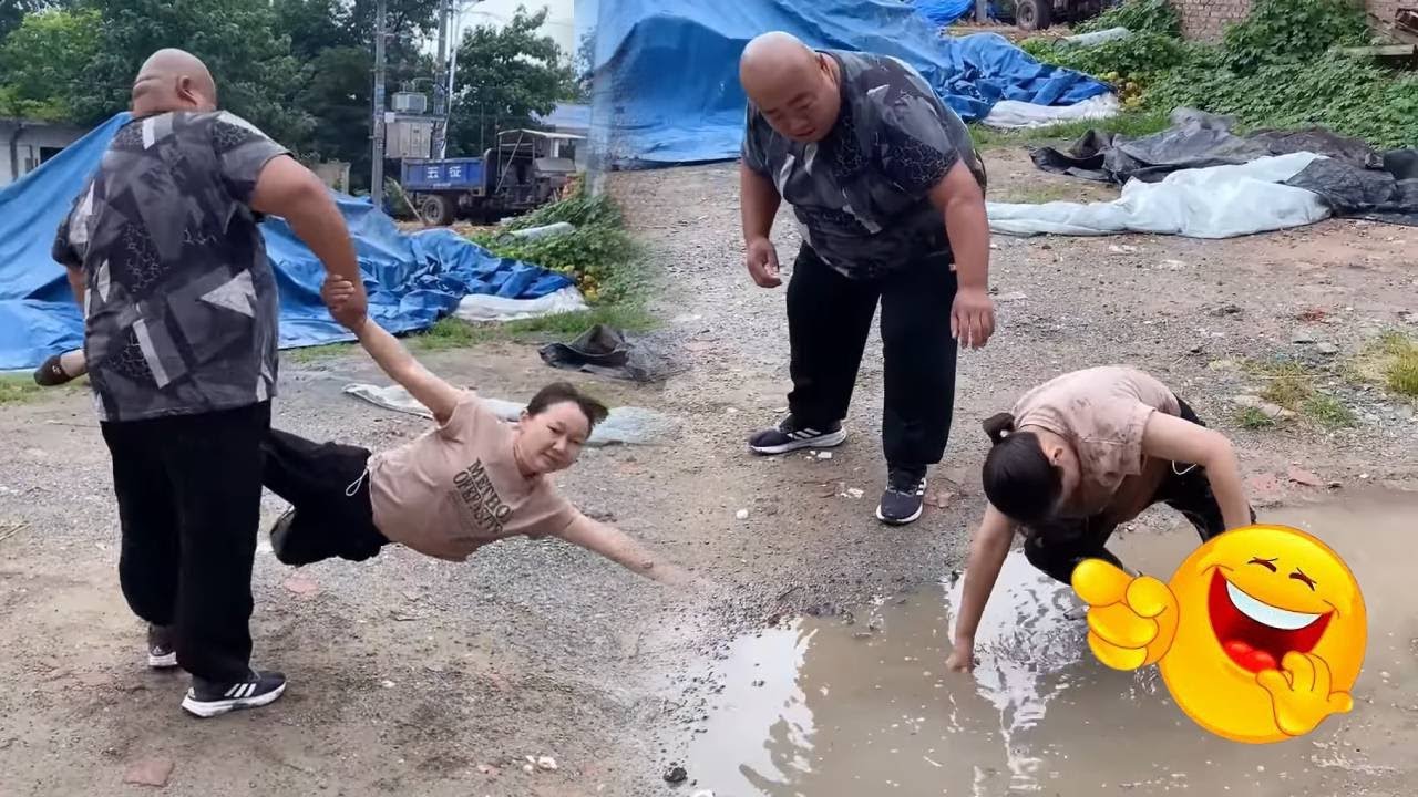 Honey, are you alright? You won't hit me if you get up!