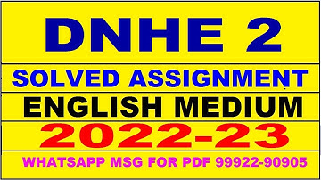 dnhe 2 solved assignment 2022-23 in english | dnhe 2 solved assignment 2022-23 | dnhe 2 2023