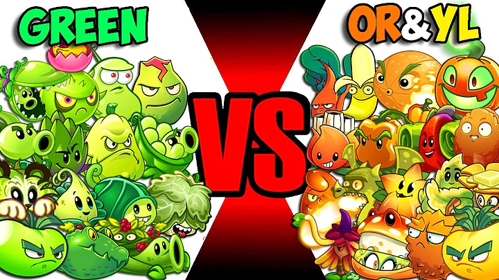 Team GREEN vs ORANGE & YELLOW Plants - Who Will Win? - PvZ 2 Team Plant Vs Team Plant