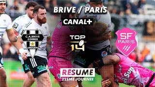 Le résumé de Brive / Paris - TOP 14 - 20ème journée