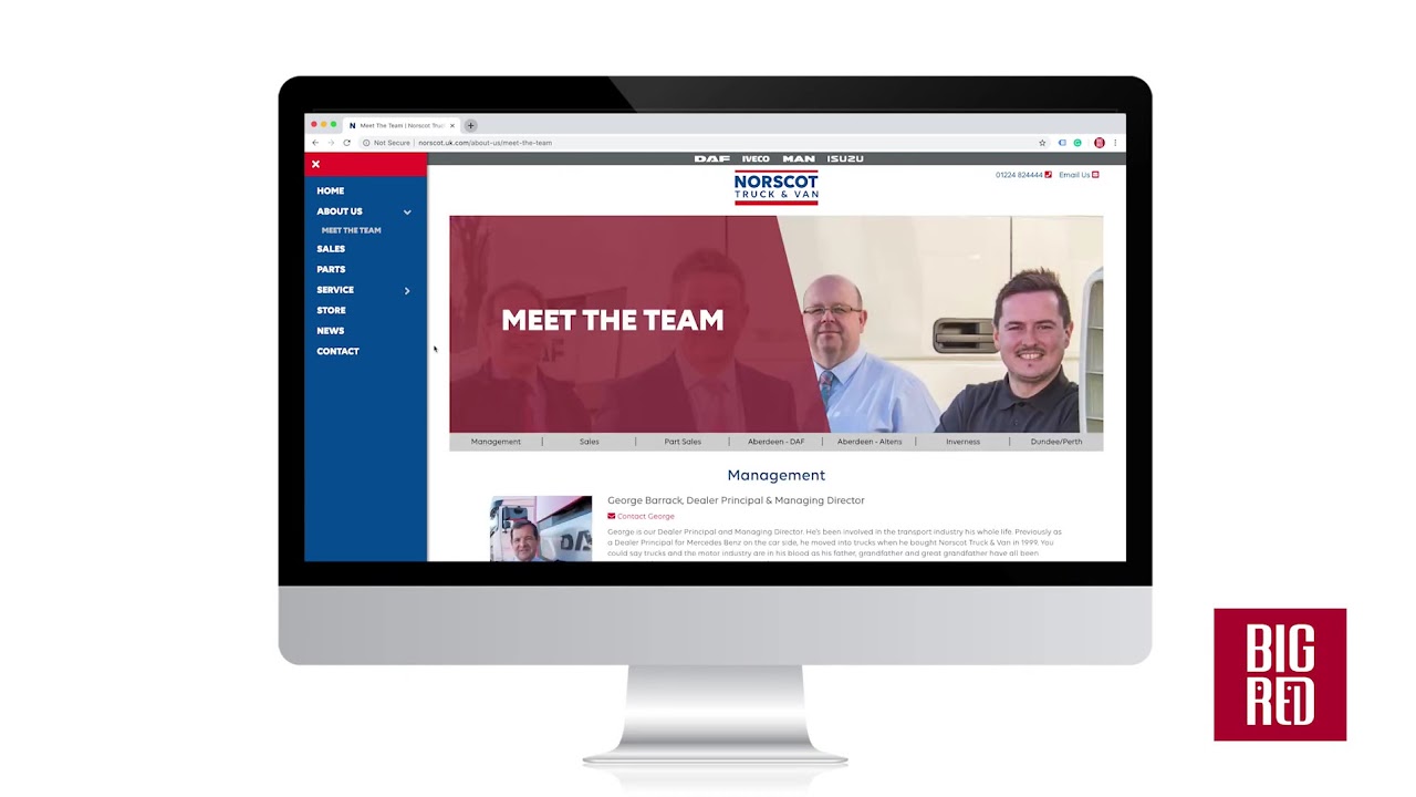 Norscot Trucks & Vans Website - Big Red Digital