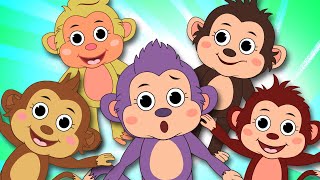 five little monkeys jumping on the bed nursery rhymes playground baby kids songs