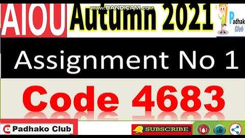 ⏩ AIOU Code 4683 Solved Assignment No.1 Autumn 2021 || Level: MSc sociology
