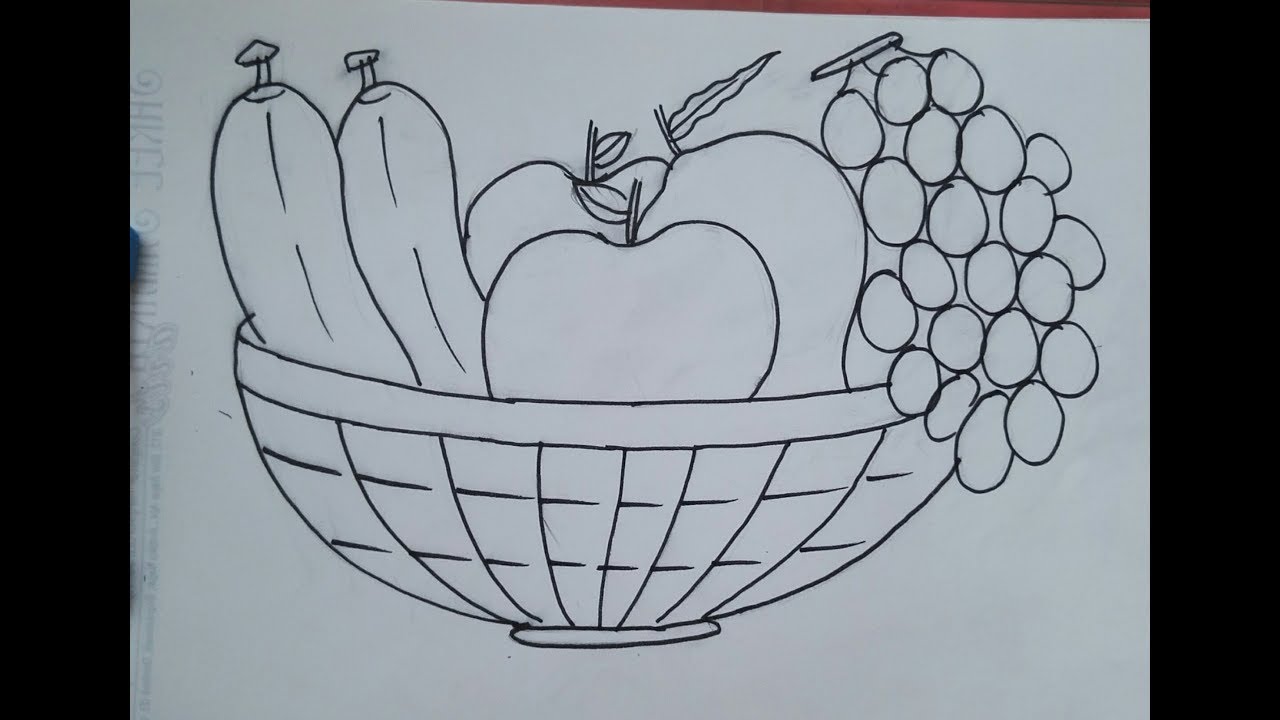 Fruit Basket Drawing for students. YouTube