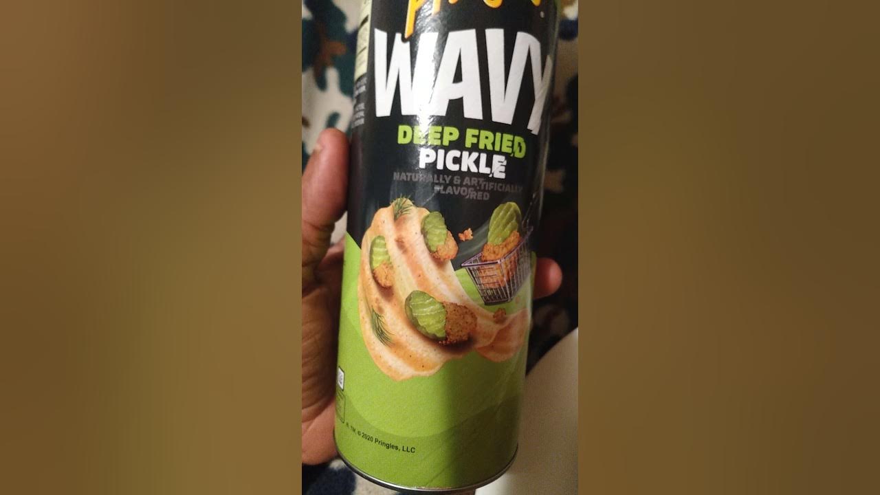 Vic Quick review of.... Pringles wavey Deep Fried Pickle flavor YouTube