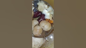 Nutritious home cooked Dong Guai Chicken soup with dried red dates, Longans & Goji Berries
