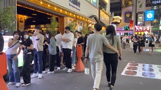대전 둔산동 토요일 밤 힙하고 트랜디한 카페와 클럽 레스토랑 술집이 많은 젊음의 거리 walking tour daejeon korea 4k hdr