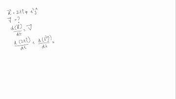 The velocity vector of the motion described by the position vector of a particle r = 2ti + t^2j is