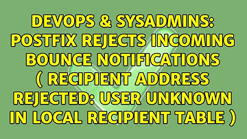 Postfix Rejects incoming bounce notifications ( Recipient address rejected: User unknown in...