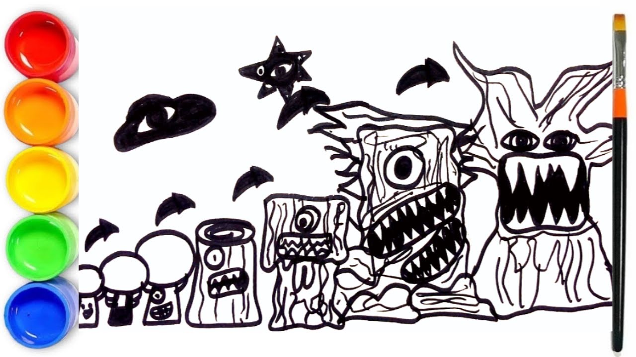 How to draw Mr Tree Incredibox Sprunki | Mr Tree Phase 1 2 3 4 5 6 7 ...