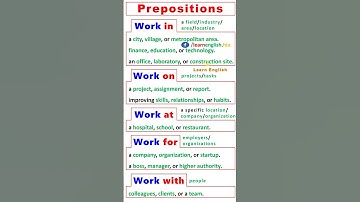 The Correct Use of Prepositions In, On, At, For, With