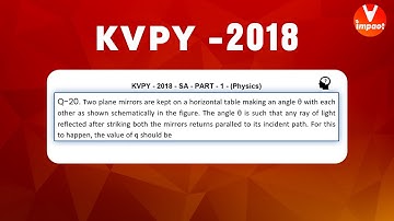 KVPY 2018 SA Physics  Part I  Q 20 Ans D Ray Optics Plane Mirrors Prateek Garg