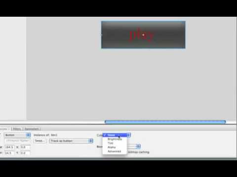 How to make a Flash button that fades in and changes brightness on mouse over