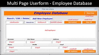 Multi Page Userform - Employee Database