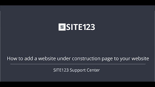 SITE123 - How to add a website under construction page to your website screenshot 5