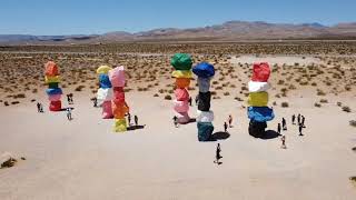 Seven Magic Mountains Drone Footage July 2020