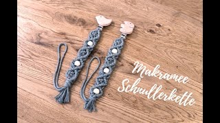 Makramee Schnullerkette mit Perlen Anleitung | Macrame Pacifier Chain with Pearls Tutorial DIY