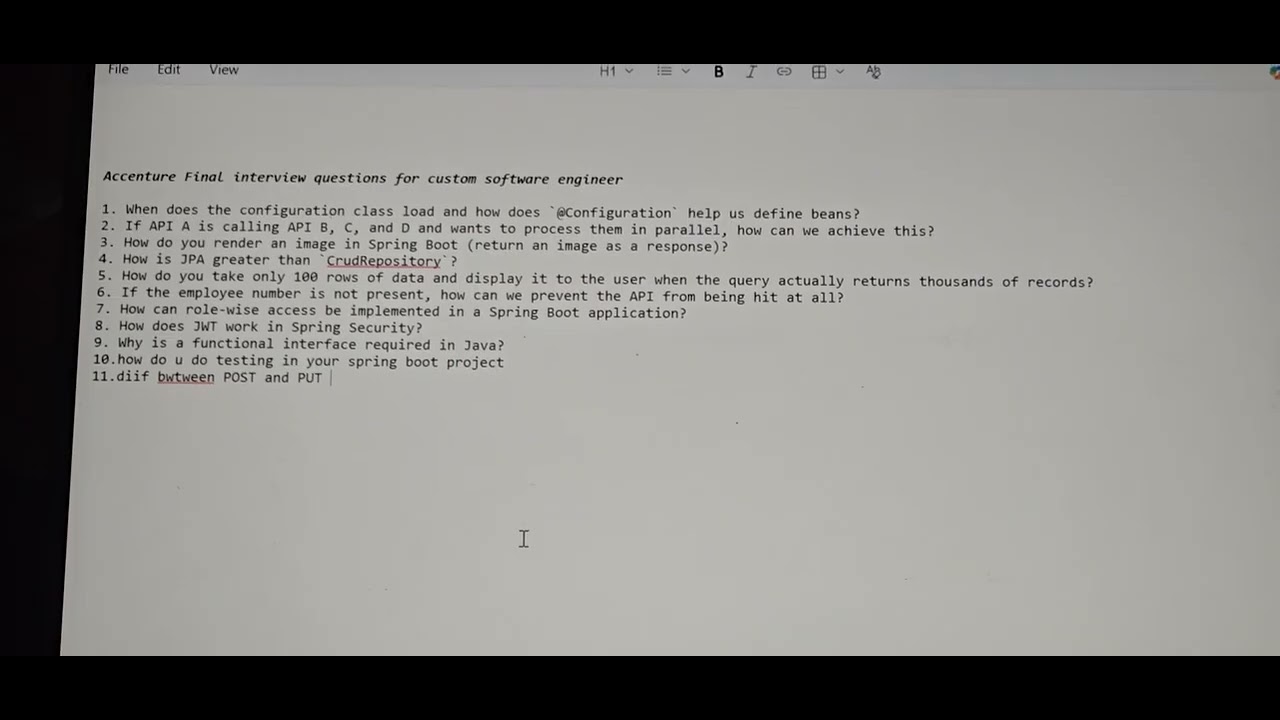Accsource Interview Questions Accenture interview questions on springboot for experienced candidates ...