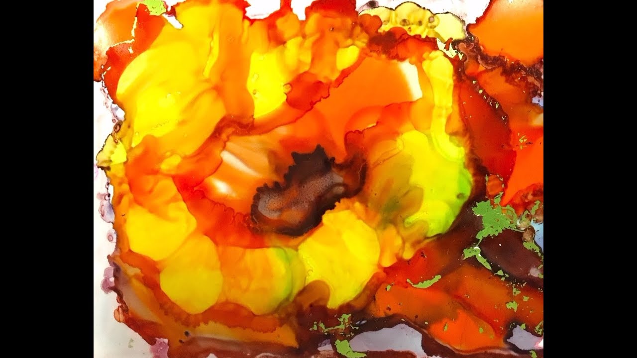 Bright Flower: An alcohol ink tutorial - YouTube