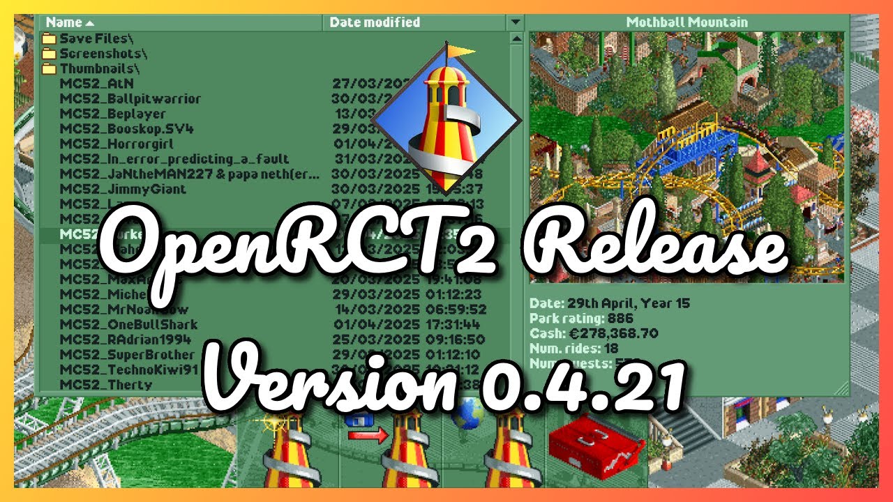 OpenRCT2 Release Version 0.4.21 - Additions, changes and fixes! - YouTube