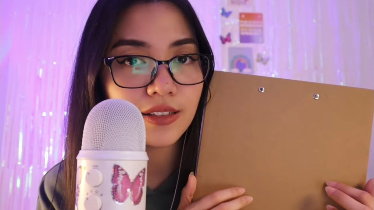 ASMR - asking you questions until you fall asleep | writing sounds & hand movements, whispering