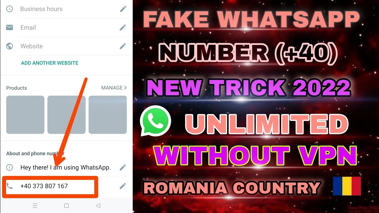 Fake Whatsapp Number Unlimited with fake us number for WhatsApp (+40)  Romania country number 2022 - YouTube