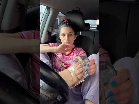 Pedal pumping in clear pleasers and split toe  nylons