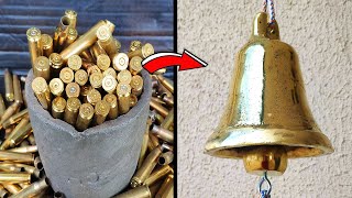Casting Bell - Trash to treasure . Melting cartridge case - ASMR brass casting