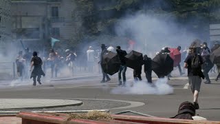 Retraites: quelques tensions lors de la manifestation à Nantes | AFP Images